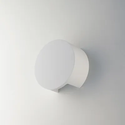 Produktbild von Moderne runde Wandlampe aus weißem, überstreichbarem Gips Leiron