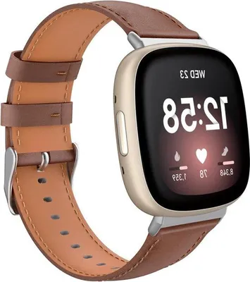 Produktbild von Genuine Leder-Armband für Fitbit-Smartwatches - Braun
