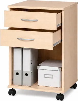 Produktbild von Rollcontainer 40 x 40 x 67 cm Schubcontainer Ahorn Büroschrank #1948