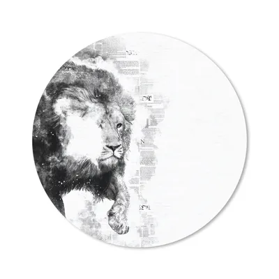 Produktbild von MuchoWow® Mauspad Mousepad Löwe - Zeitung - Schwarz - Weiß 20x20 cm - Mousepads - Maus Mat - Pad - Mausunterlage - Schreibtischmatte
