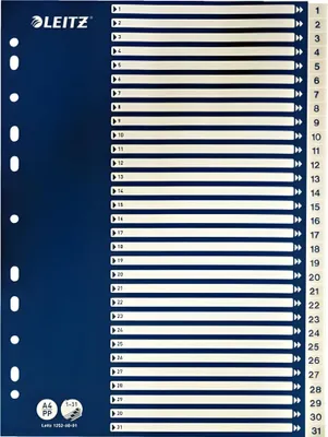 Produktbild von LEITZ Register A4 131 weiß mit blauem Deckblatt (Pappe)