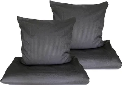 Produktbild von aboutyourhome bettwäsche Mikrofaser Seersucker Bettwäsche Uni 2tlg. 4tlg. 135x200 80x80 grau, 4tlg.
