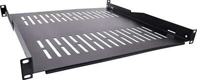 Produktbild von InLine 19" Fachboden, 450mm, 50kg, 1HE, RAL 9005 schwarz, Regal, SPCC, Schwarz, 2,07 kg