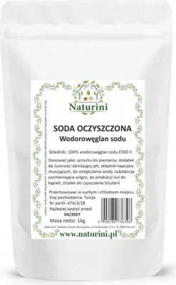 Zdjęcie produktu dla SODA OCZYSZCZONA spożywcza wodorowęglan sodu 1kg Naturini