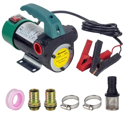Zdjęcie produktu dla Pompa transferowa do oleju napędowego, 12 V, 260 W, wydajność 45 litrów na minutę