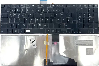 Produktbild von DE Schwarz glänzend Tastatur mit Beleuchtung kompatibel für TOSHIBA Satellite S50T-A