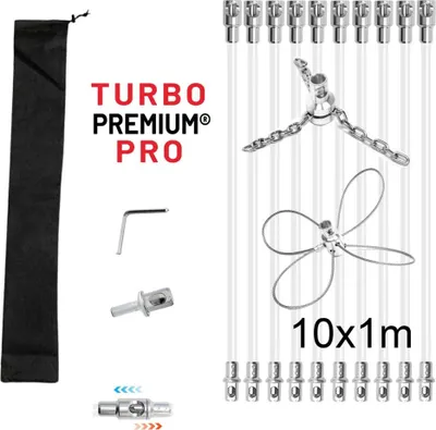 Immagine prodotto di Spazzola rotante per camino con testa a catena e archetto TURBO Premium® PRO - 10 m