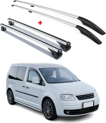 Image de Kit Barres de toit pour VW Caddy 3 2003-2015 Alu Gris L2 Empattement Long 4x