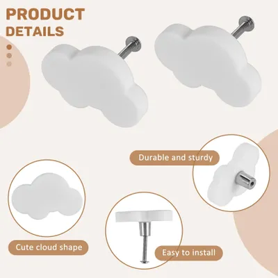 Imagen del producto de Pompónes decorativos con forma de nube, juego de 14 unidades, de colores variados, para habitaciones infantiles