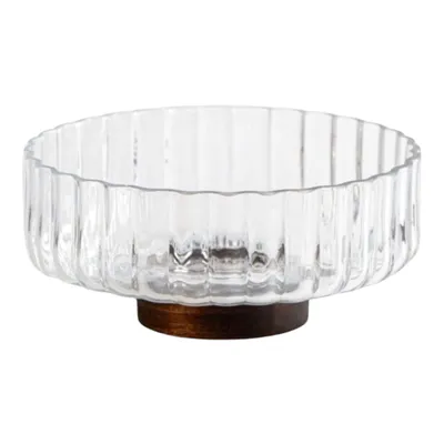 Produktbild von Luana Glasschüssel mit Akazienholzboden Ø 21 cm – Servierschale