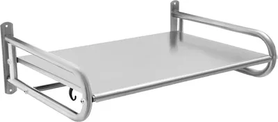 Immagine prodotto di Mensola a muro per microonde - Supporto a muro - Acciaio inossidabile - Portata 30 kg - 53×38×18 cm - Con ganci - Argento