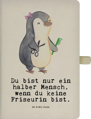 Produktbild von Mr. & Mrs. Panda Tagebuch Friseurin Herz - Transparent - Geschenk, Kladde, notizbuch, Frisörbesuch, Journal, Beruf, Friseursalon, Adressbuch, A5, Lustig, Spruch