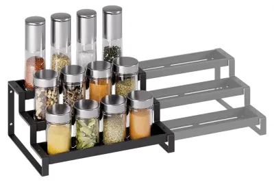 Image de Organisateur d'épices extensible, 3 niveaux, pour la cuisine