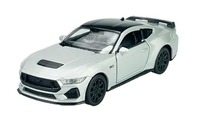 Immagine prodotto di Welly, Ford Mustang GT 2024, colore argento, modello in metallo pressofuso, scala 1:34 - 1:39, nuovo nella confezione originale, codice prodotto 43836