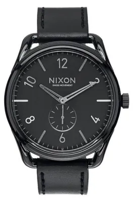 Produktbild von Nixon A465 000 C45 Leather Black Herren-Armbanduhr