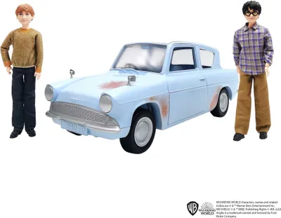 Produktbild von Harry Potter und Ron Weasley im fliegenden Auto, Puppen Set mit Zubehör