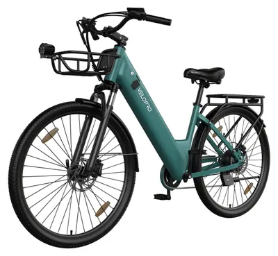 Immagine prodotto di Bici elettrica da città VELOPRO C1PRO, 250 W, batteria 36 V 18 Ah, freni idraulici, attacco manubrio regolabile, Blu