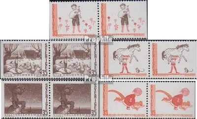 Produktbild von Briefmarken Schweden 1969 Mi 657Dl/Dr-661Dl/Dr waagerechte Paare (kompl.Ausg.) postfrisch Kunstmärchen