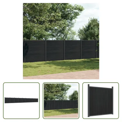 Produktbild von The Living Store Zaunelement Grau 1564x186 cm WPC