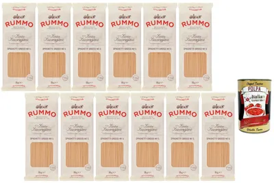 Produktbild von Italian Gourmet Spaghetti Nr. 5 Dicke Hartweizenpasta aus Italien Bronzegezogen Langsam Getrocknet Vorteilspack 12 x 1 kg Italian Gourmet Polpa
