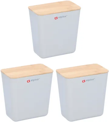 Vorratsdosen-Set 3er-Pack, 1 l, Kunststoff, weiß, 13,5x13x8 cm