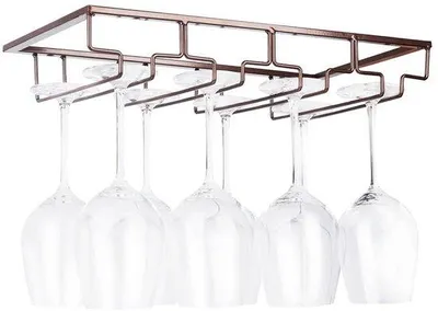 Image de Étagère métallique pour verres à vin, peu encombrante, facile à monter