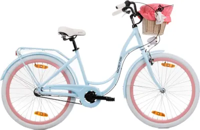 Produktbild von Goetze Style 26 Zoll City Bike, 17 Zoll ALU Tiefeinsteigerrahmen, 3-Gang Shimano Nexus, V-Bremse, LED-Beleuchtung, Komfortsattel, Rattankorb