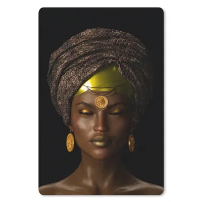 Produktbild von MuchoWow® Mauspad Mousepad Frau - Kopftuch - gelb 18x27 cm - Mousepads - Maus Mat - Pad - Mausunterlage