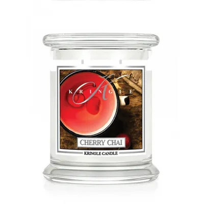 Productafbeelding van Kringle Candle, geurkaars in pot, medium formaat, aroma: kersen-chai