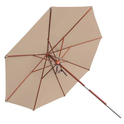 Produktbild von anndora Sonnenschirm 3,5m rund Dark Natural Winddach UV-Schutz - Dark Natural
