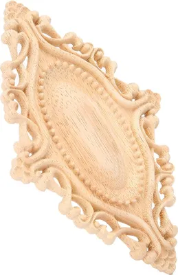 Obrázek produktu pro Dřevěné vyřezávané obtisky Onlay Unpainted Carving Applique Home Wall Furniture Decor