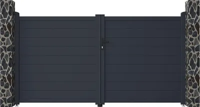 Produktbild von Drehtor NAZARIO, Aluminium massiv, anthrazitfarbig - 300 × 158 cm (B × H)