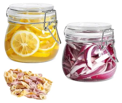 4er-Set luftdichte Glasdosen 475 ml mit Deckel