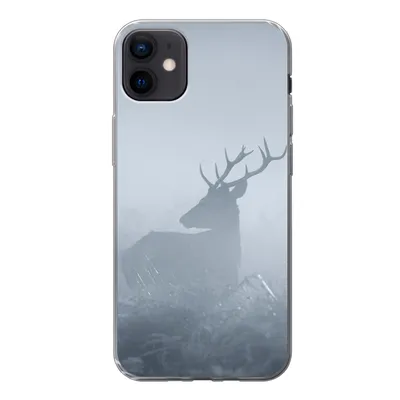 Produktbild von MuchoWow® Handyhülle Schutzhülle Hülle für iPhone 12 mini Hirsche - Nebel - Wald Silikon Softcase Handy Hülle - Bild