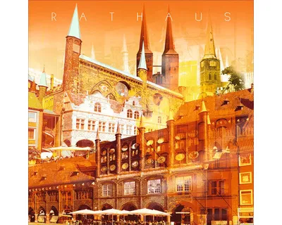 Produktbild von Glasbild Lübeck Rathaus I 20x20 cm
