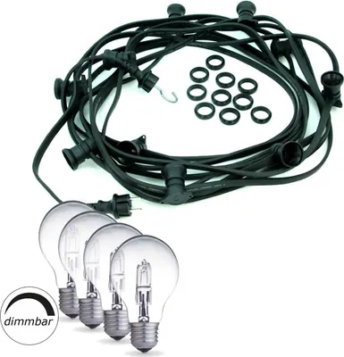 Produktbild von Illu-/Partylichterkette BLACKY 30m - Außenlichterkette schwarz - 30 dimmbare Halogenlampen
