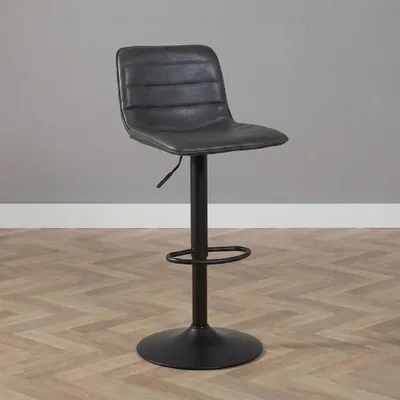 Immagine prodotto di Sgabello Bronx71 in pelle Boston regolabile in altezza antracite 60-76 cm