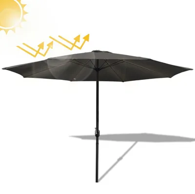 Obrázek produktu pro Slunečník s klikou, šedá barva, průměr 270 cm, sklopný o 30°, voděodolný