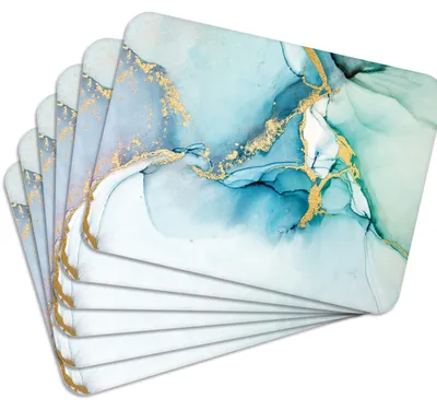 Produktbild von MG Design Set aus 6 Kork-Platzsets - Colorful Abstract 3 - 30 x 40 cm - hitzebeständig & abwischbar, mit Korkrückseite