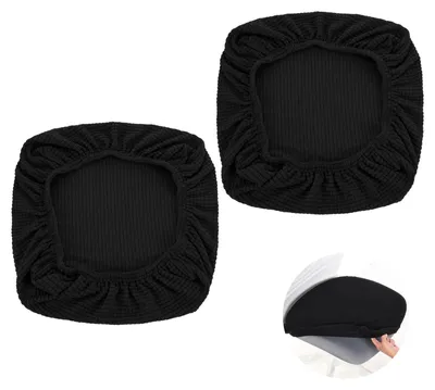 Bürostuhlbezüge 2er-Set, schwarz, dehnbar, 40-60 cm