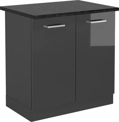 Image de Meuble bas sous-évier Vicco R-Line Anthracite Haute brillance 80cm , PT Anthracite, Model 54015