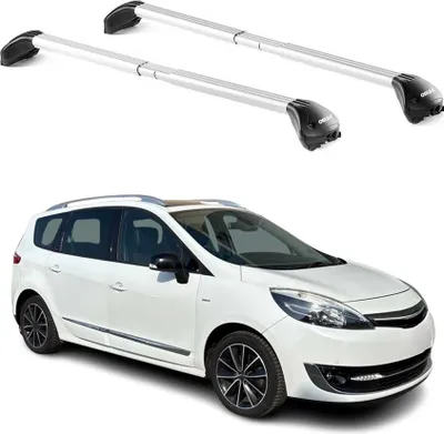 Image de Barres de toit pour Renault Scenic III 2009-2016 Gris Argenté 2 pièces ABE