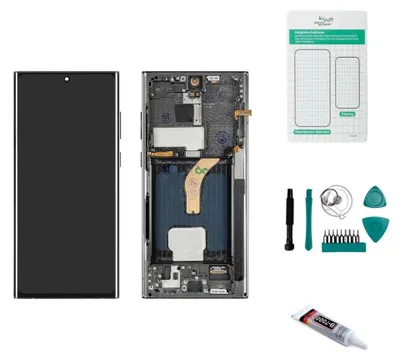 Produktbild von Samsung Galaxy S22 Ultra Display (mit Rahmen) Schwarz - Set