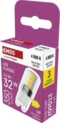 LED Lampe Classic JC / G9 / 2,5 W (32 W) / 350 lm / NeutralWeiß