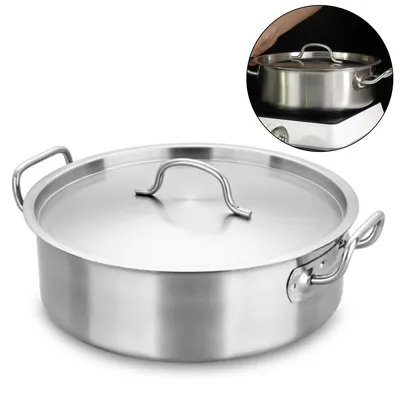 Produktbild von Kochtopf aus Edelstahl, Wabenstruktur Induktion Ø32cm Topf Pfanne
