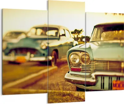 Produktbild von Bild auf Leinwand - Leinwandbild - Auto Kuba Klassiker - 130x100cm - Wand Bild - Wanddeko - Leinwanddruck - Bilder - Kunstdruck - Wanddekoration - Leinwand bilder - Wandkunst - CB130x100-3491