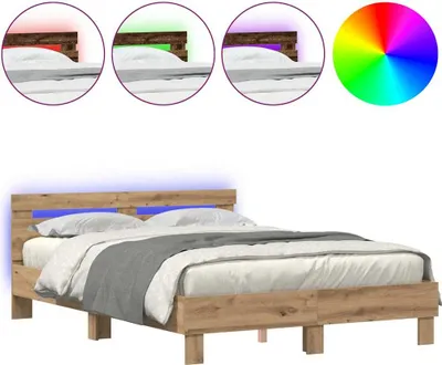 Produktbild von vidaXL Bettgestell Artisan-Eiche 160 x 200 cm Holzwerkstoff