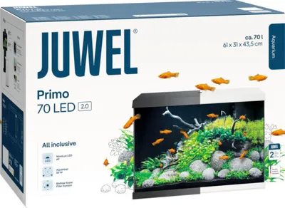 Produktbild von Aquarium JUWEL Primo 70 LED 2.0 inkl. Abdeckung, Bioflow Super Filter, Eccoflow Pumpe, AquaHeat Pro, NovoLux LED ca. 61 x 31 x 43,5 cm, ca. 70 l weiß