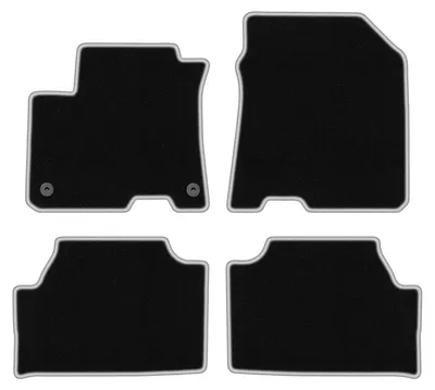 Produktbild von Fußmatten Velours Schwarz/Silber für Kia e-Soul II / Soul EV 2020- Set 4-tlg