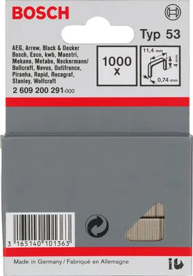 Immagine prodotto di BOSCH 2609200291 1.000 BOSCH Tackerklammern Typ 53 4 mm